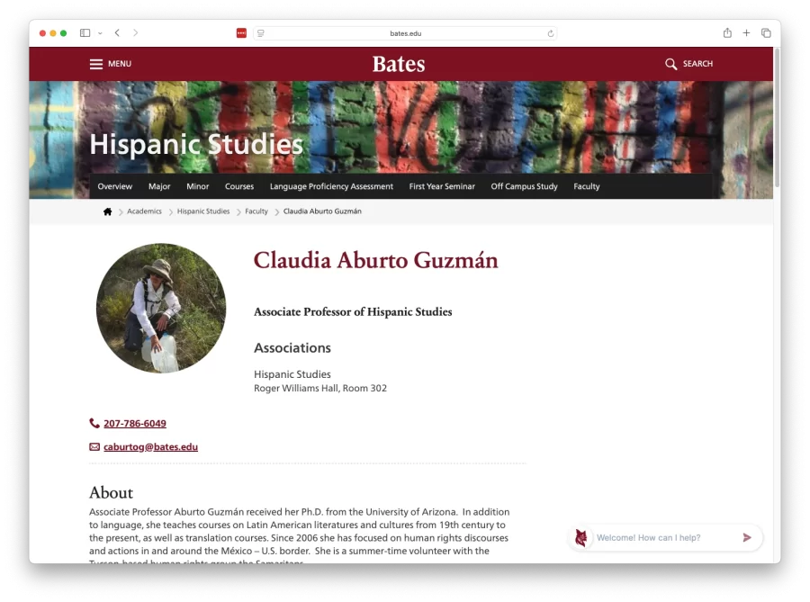 An example Faculty Profile.